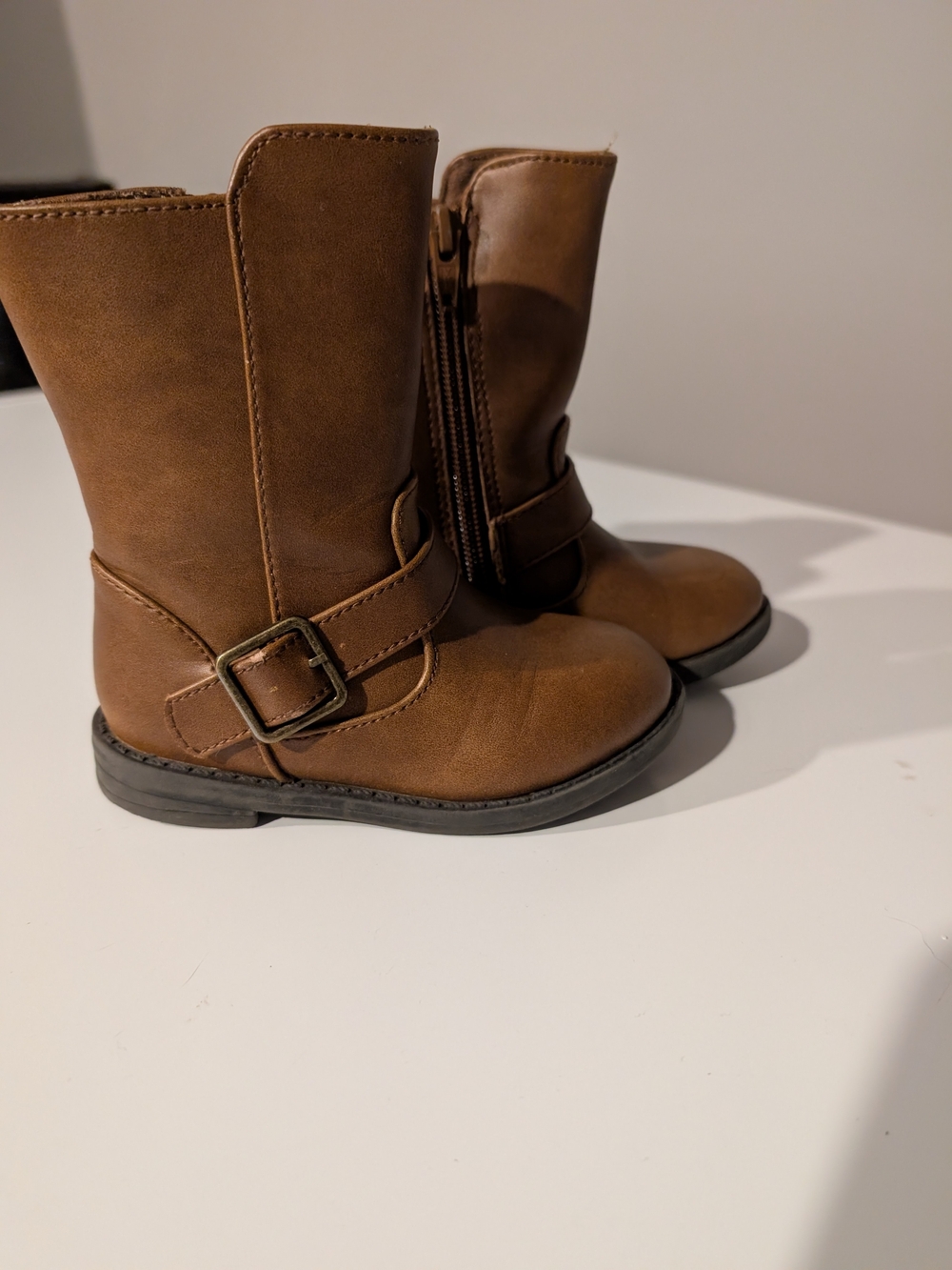 OshKosh B'gosh Brown Girls Mid-Calf Buckle Boots